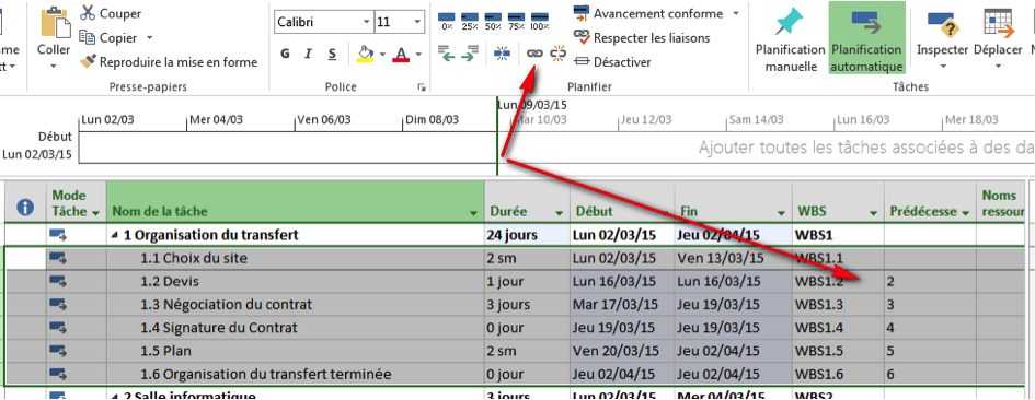 Lier rapidement plusieurs tâches